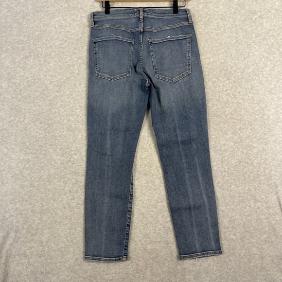 AGOLDE Sophia High Rise Skinny Crop Jeans Womens 30 Distressed Ripped Knees - Picture 9 of 12